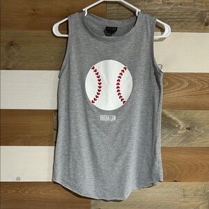 Baseballism Gray Baseball Tank Top